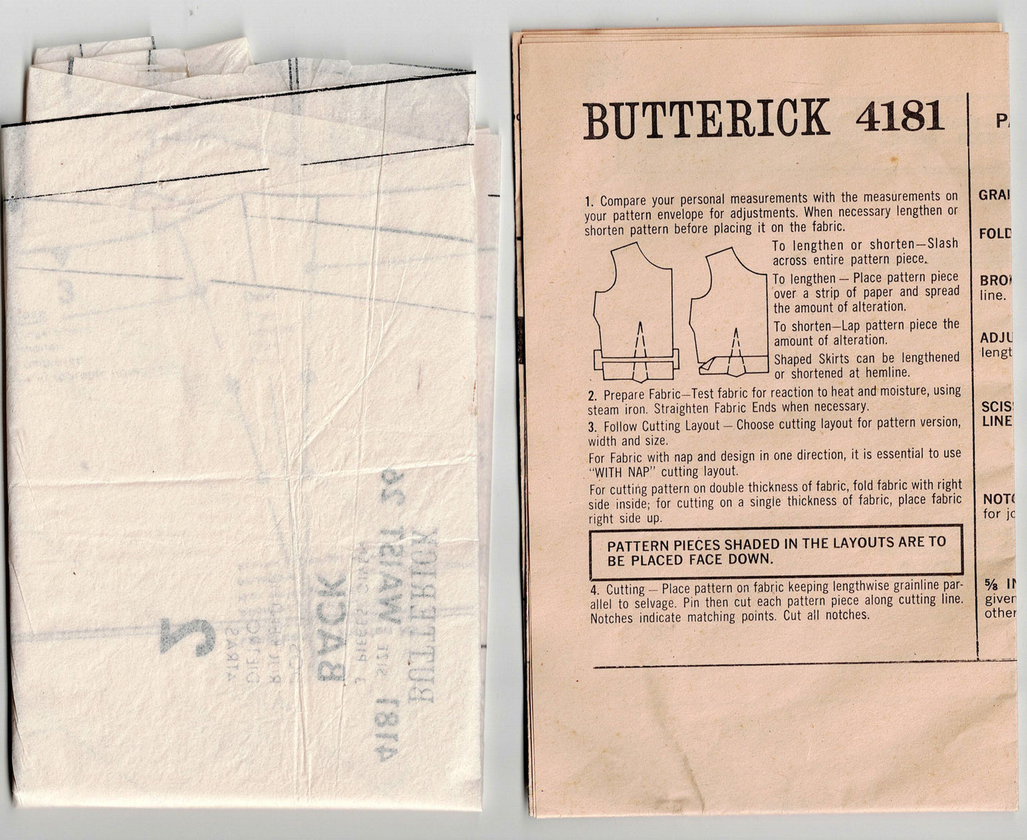 Patrón de costura vintage de los años 60 para falda en forma de A para mujer Butterick 4181, cintura de 26 pulgadas