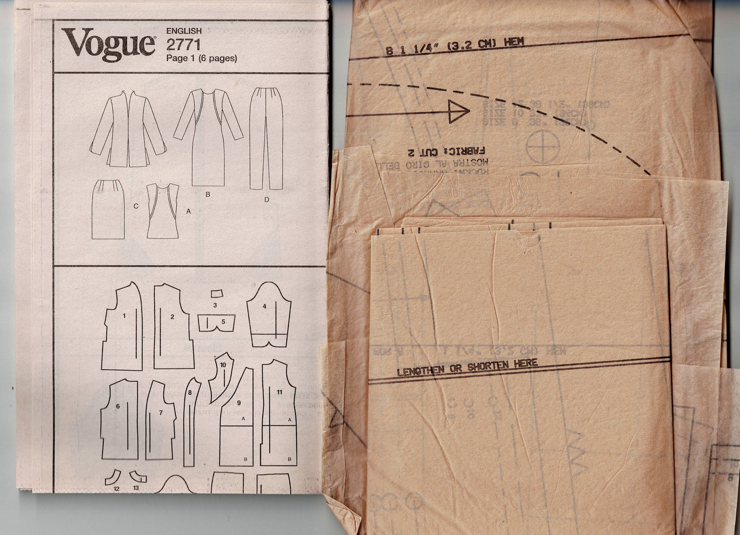 Vogue Woman 2771 Womens Dress & Separates Wardrobe Out Of Print Sewing Pattern Size 8 - 12 UNCUT Factory Folded