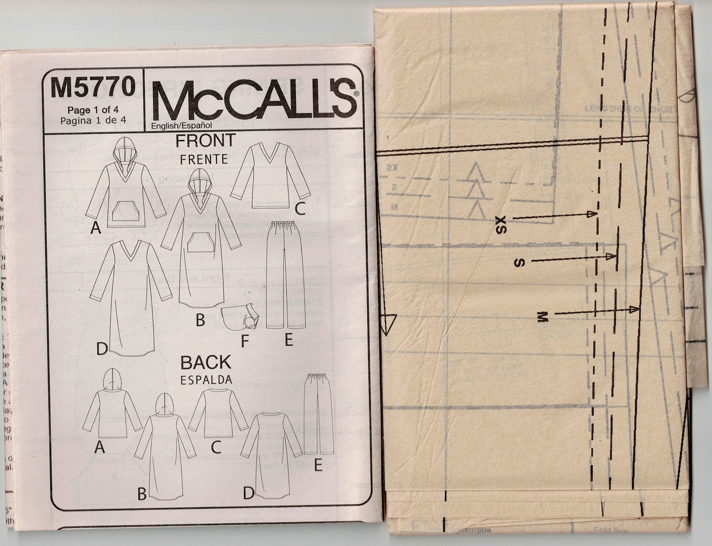 McCall's 5770 UNISEX Pyjamas & Dog Coat Out Of Print Sewing Pattern Size XS - MED UNCUT Factory Folded