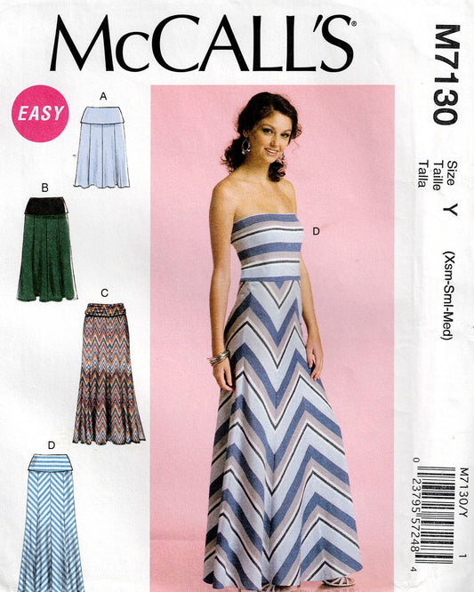 McCall's M7130 Womens Stretch Strapless Skirts or Dresses Out Of Print Sewing Pattern Sizes 4 - 14 UNCUT Factory Folded