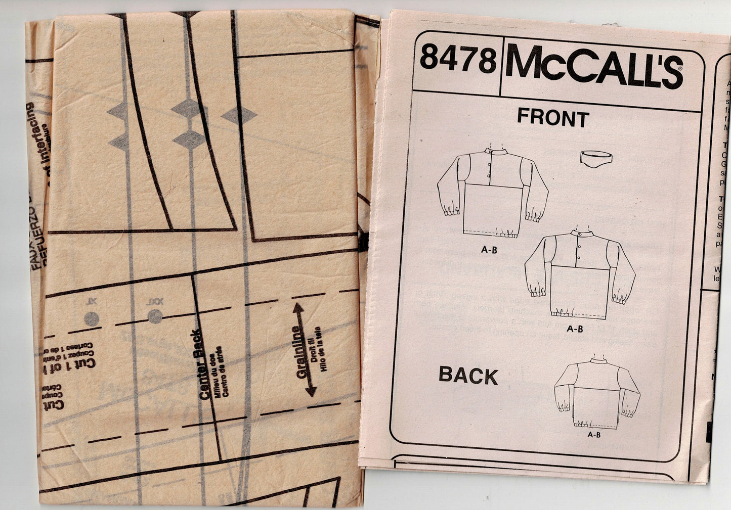 McCall's 8478 Womens Mens UNISEX Polar Fleece Pullover Sweatshirts & Headband 1990s Vintage Sewing Pattern Sizes XL & XXL UNCUT Factory Folded