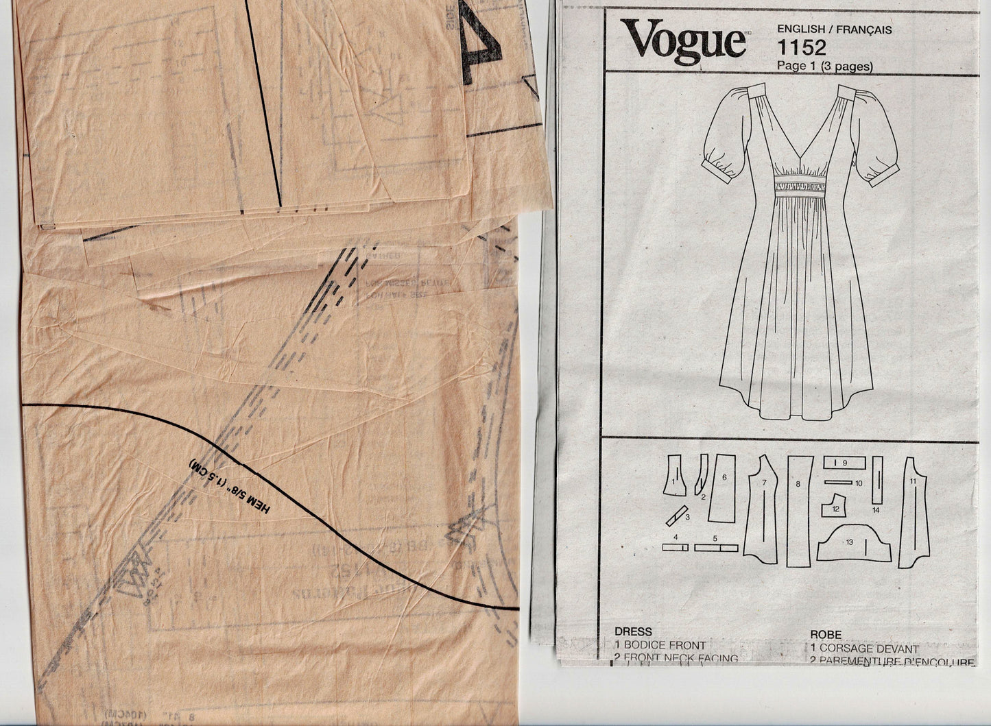 Vogue American Designer 1152 REBECCA TAYLOR Womens Princess Dress with Gathered Front & Back Out Of Print Sewing Pattern Size 8 - 14 UNCUT Factory Folded