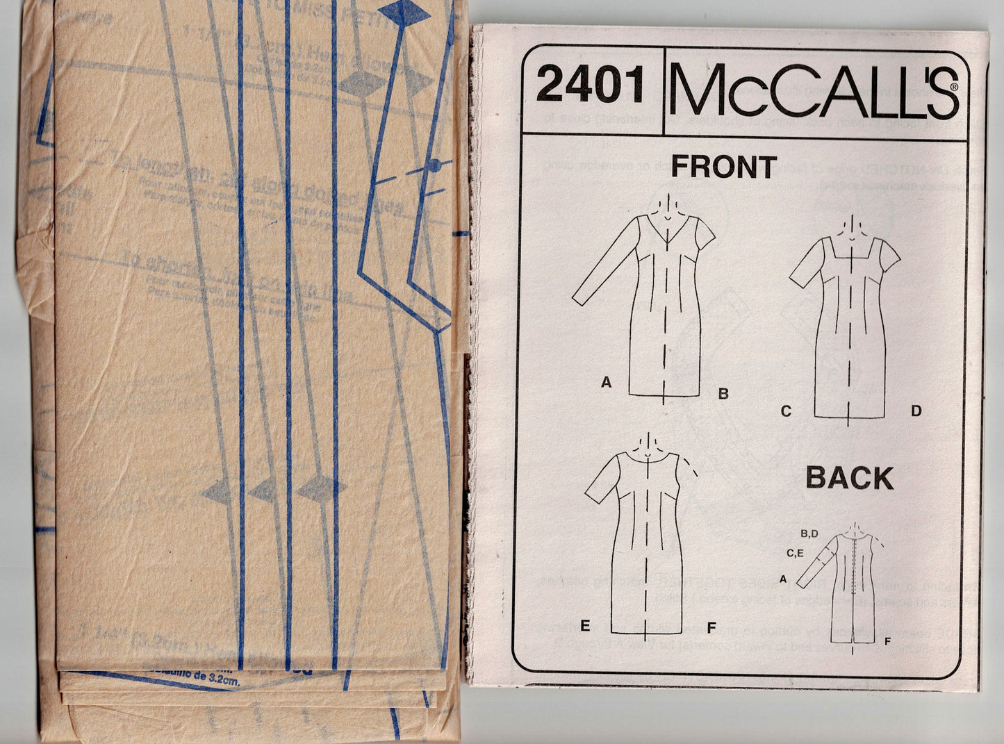 McCall's 2401 Womens EASY Dart Fitted Sheath Dress Out Of Print Sewing Pattern Sizes 12 - 16 UNCUT Factory Folded