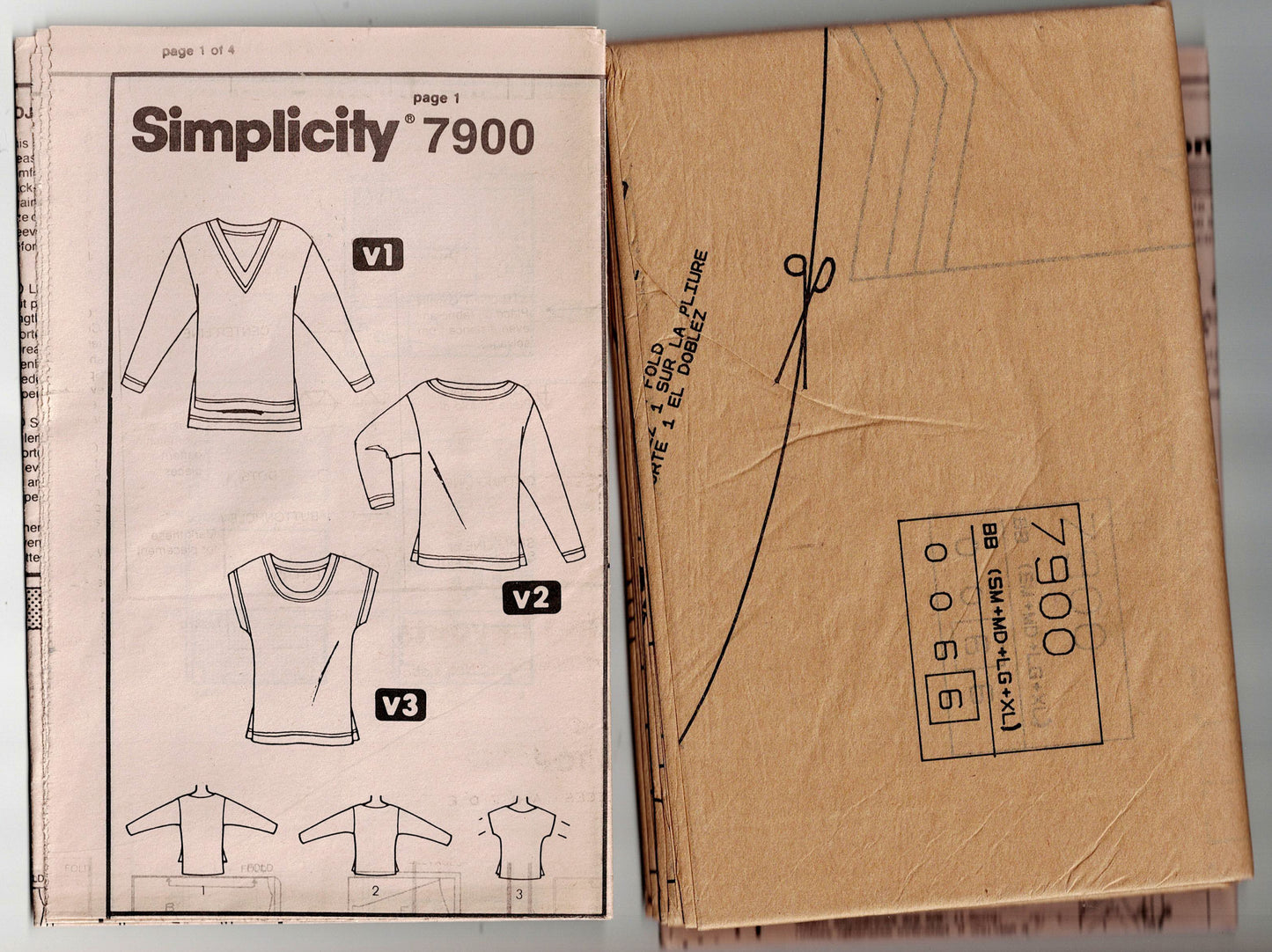 Simplicity 7900 Womens JIFFY Pullover Stretch Knit Tops 1980s Vintage Sewing Pattern Size 10 - 24 UNCUT Factory Folded