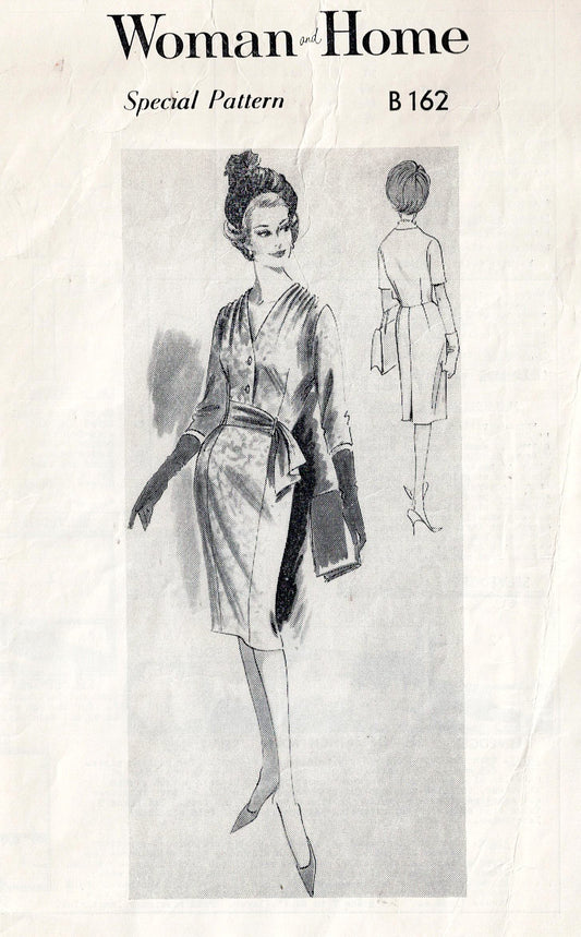 Woman &amp; Home Special Pattern B162
Vintage fashion pattern cover with a woman's outfit design and 'Woman of Home' branding.
