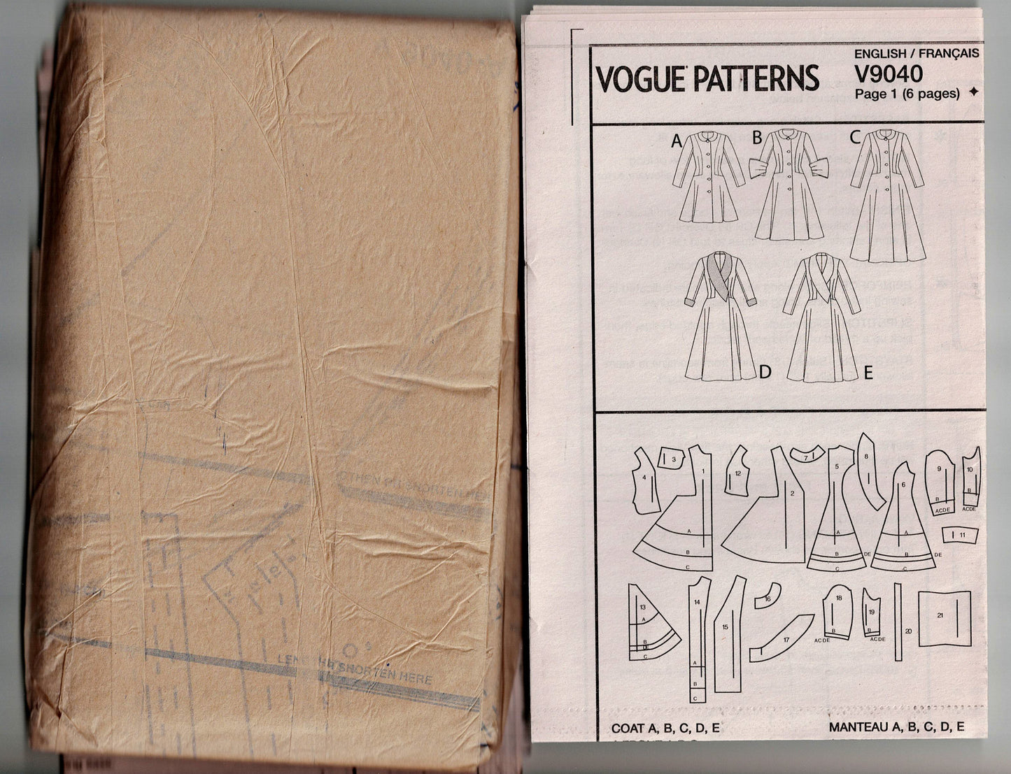 Vogue Basic Design 9040 Womens Fit & Flared Coats Out Of Print Sewing Pattern Size 6 - 14 UNCUT Factory Folded