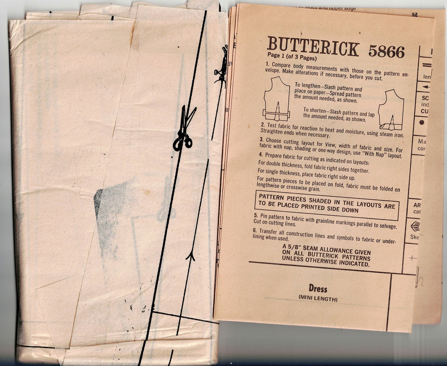 Butterick 5866 Womens Maxi Dress Vest & Pants 1970s Vintage Sewing Pattern Size 8 Bust 31.5 inches UNCUT Factory Folded