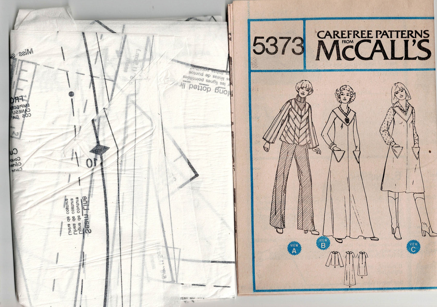 McCall's 5373 Womens Yoked Pullover Jumper Dress or Top 1970s Vintage Sewing Pattern Size XL UNCUT Factory Folded