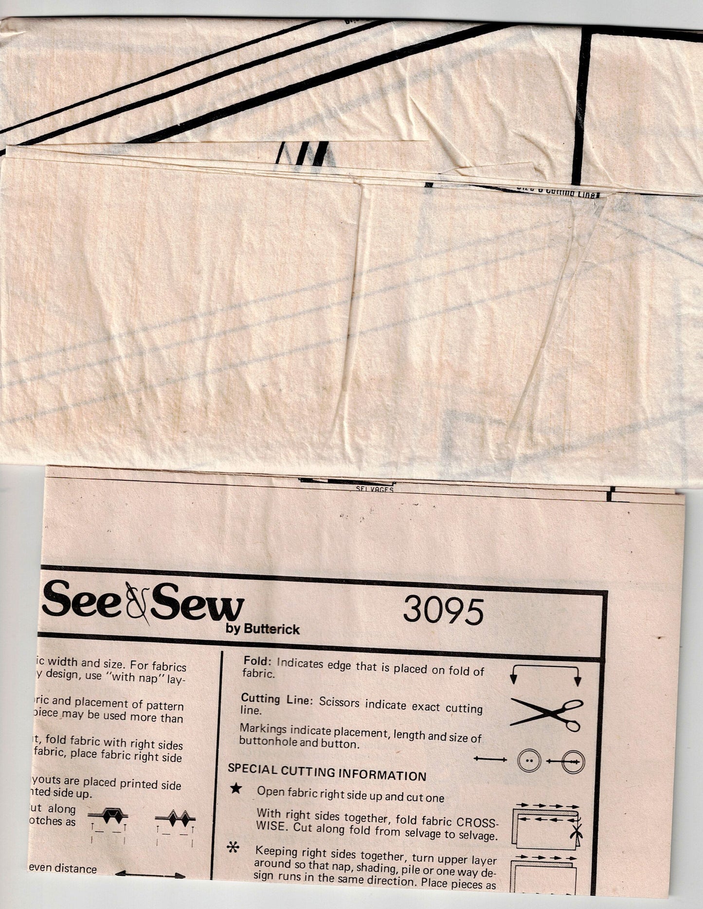 Butterick See & Sew 3095 Womens EASY Wrap Skirt for Denim or Corduroy 1980s Vintage Sewing Pattern Size 8 - 12 UNCUT Factory Folded