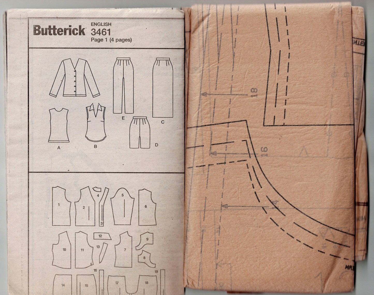 Butterick 3461 KATHY IRELAND Womens Lifestyle Wardrobe Out Of Print Sewing Pattern Size 14 - 18 UNCUT Factory Folded