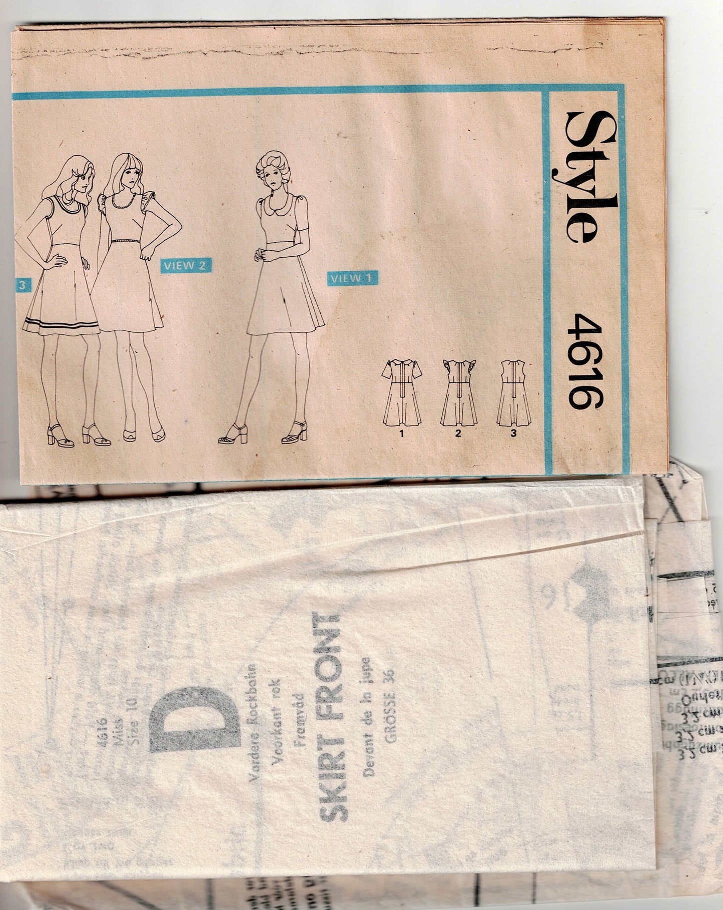 Style 4616 Womens High Waisted Sundress 1970s Vintage Sewing Pattern Size 10 Bust 32.5 Inches