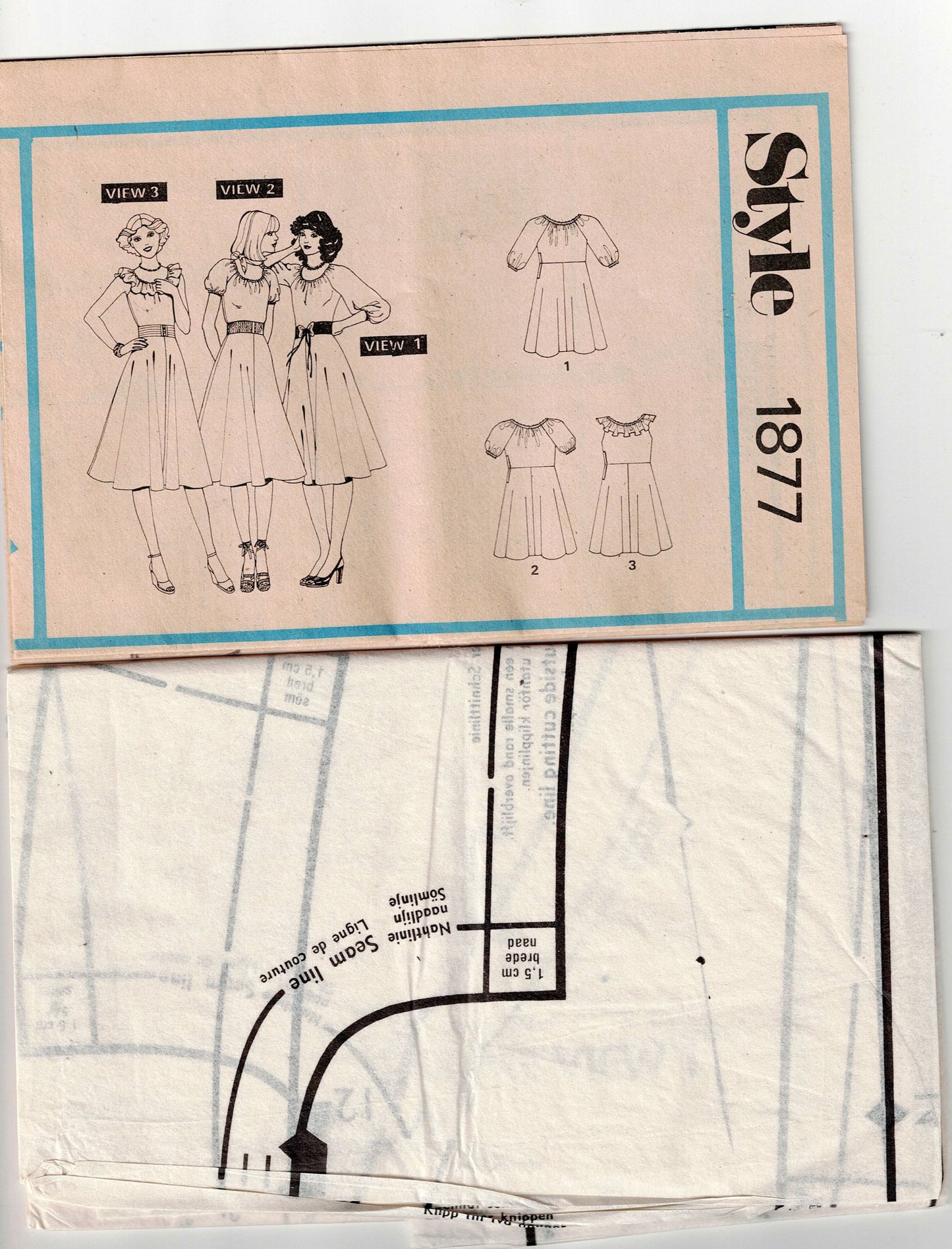 Style 1877 Womens Ruffled Sundress 1970s Vintage Sewing Pattern Size 10 Bust 32.5 Inches