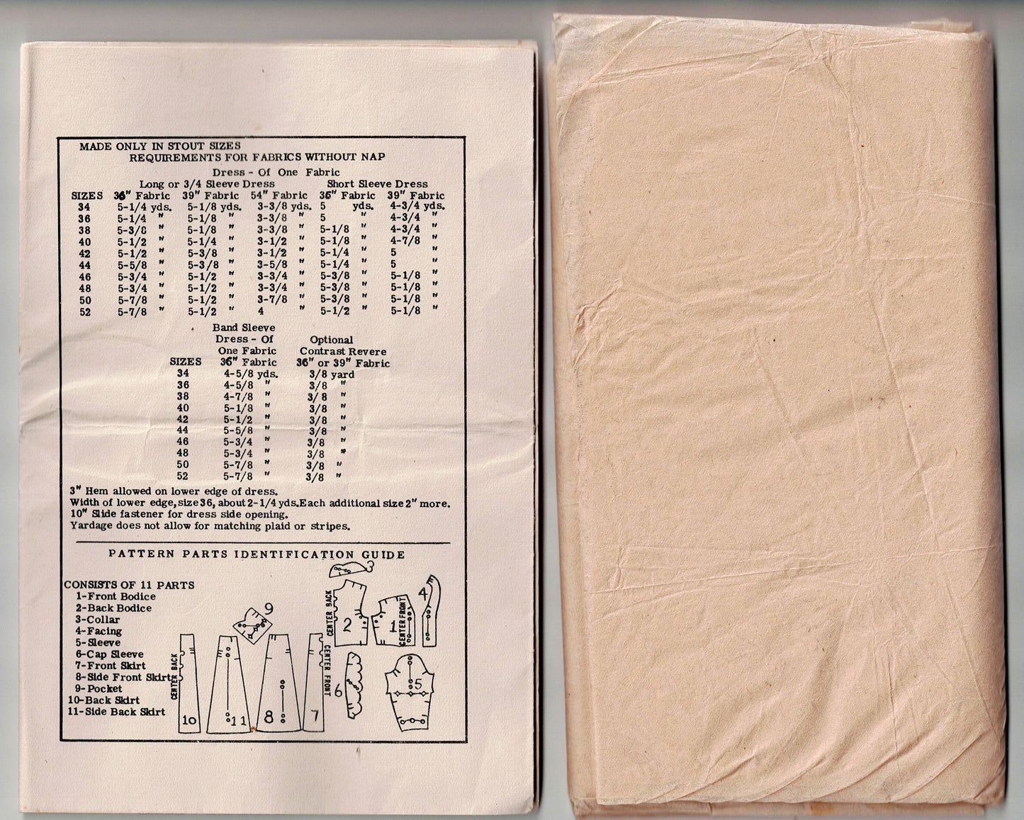 Mail Order 9988 Womens Shirtdress with Scalloped Collar Sleeves & Pockets 1940s Vintage Sewing Pattern Bust 38 inches