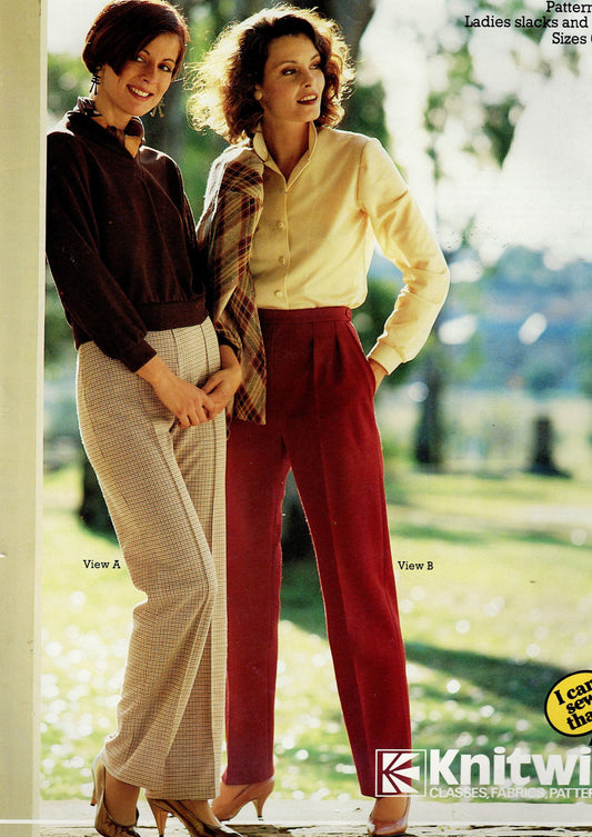 Knitwit 2100 Womens Stretch Knit Pants & Shorts 1980s Vintage Sewing Pattern Size 6 - 22 UNCUT Factory Folded