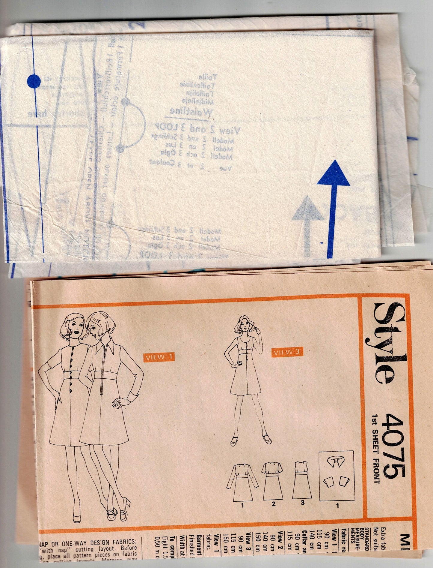 Style 4075 Misses Petite Midriff Band Dress with Detachable Collar & Cuffs 1970s Vintage Sewing Pattern Size 10 MP Bust 32.5 inches