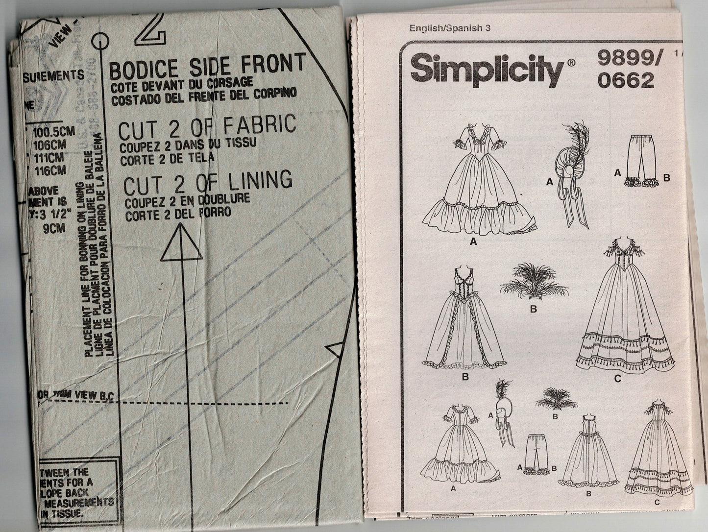Simplicity 9899 Womens Costume Western Saloon Barmaid Cosplay Burlesque Out Of Print Sewing Pattern Size 14 - 20 UNCUT Factory Folded