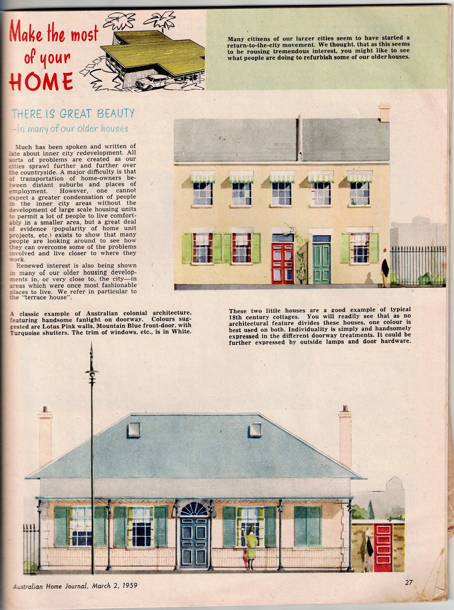 Australian Home Journal Magazine March 1959 with 2 Womens Dresses Toddler Boys Suit & Girls Party Dress Patterns Included