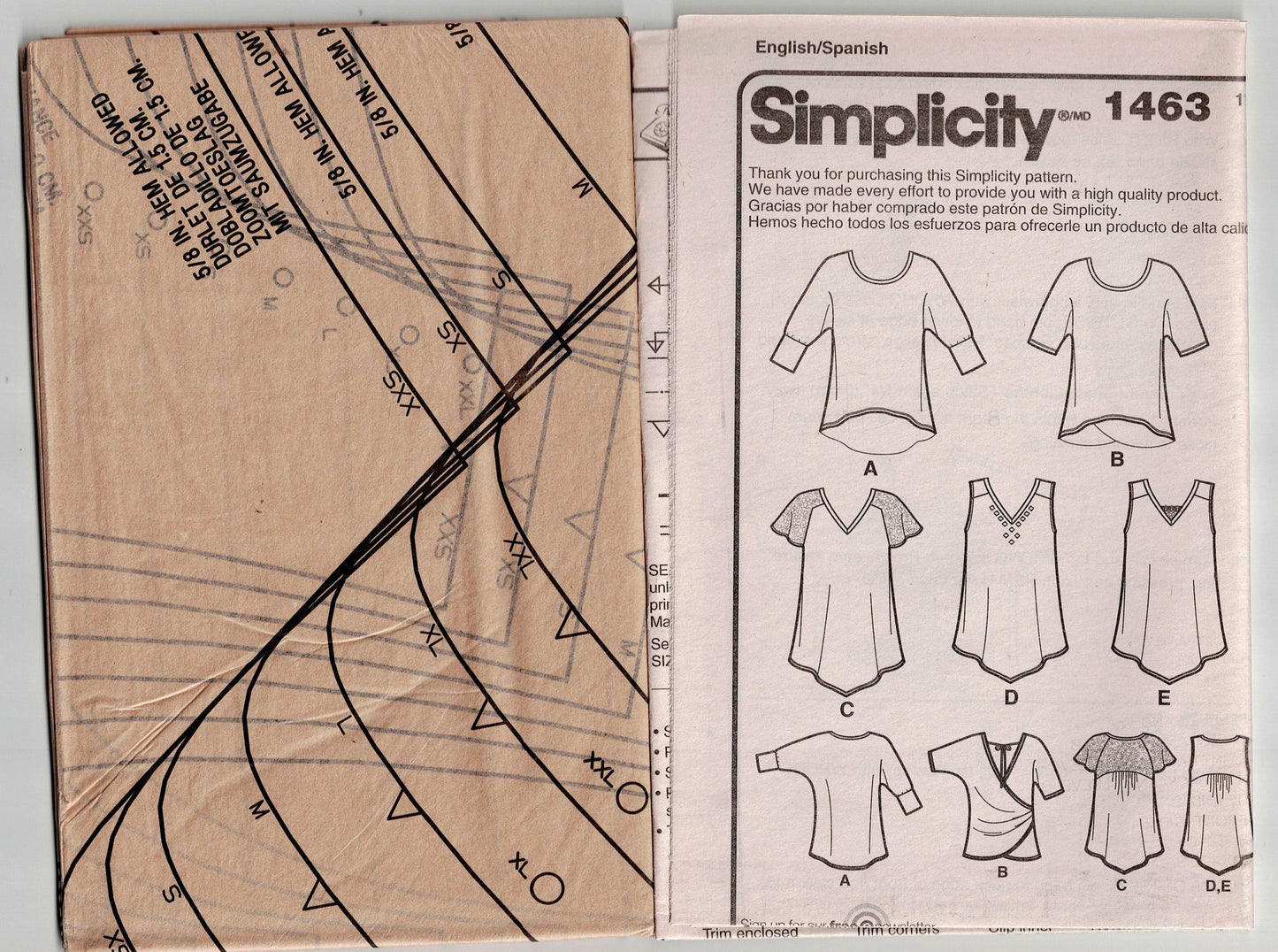 Simplicity 1463 KAREN Z Womens Stretch Knit Tops in 6 Styles Out Of Print Sewing Pattern Sizes XXS - XXL UNCUT Factory Folded