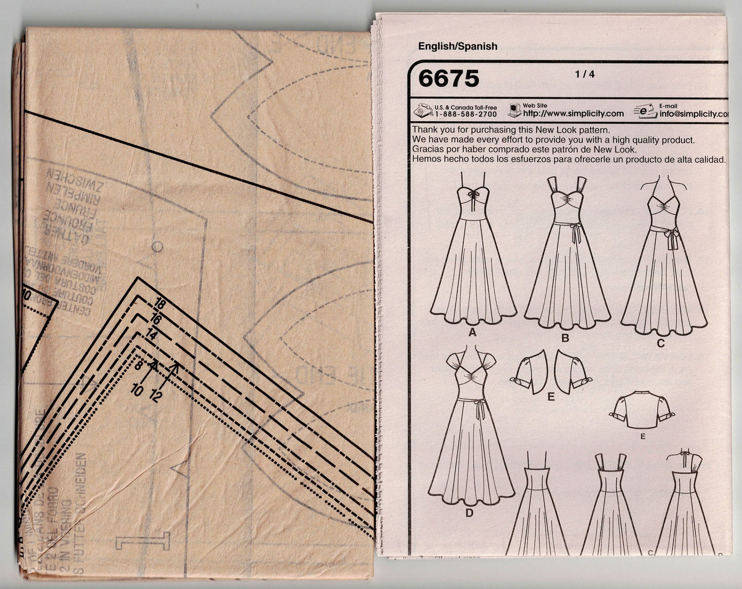 New Look 6675 Womens Flared Sundress & Jacket Out Of Print Sewing Pattern Size 8 - 18 UNCUT Factory Folded