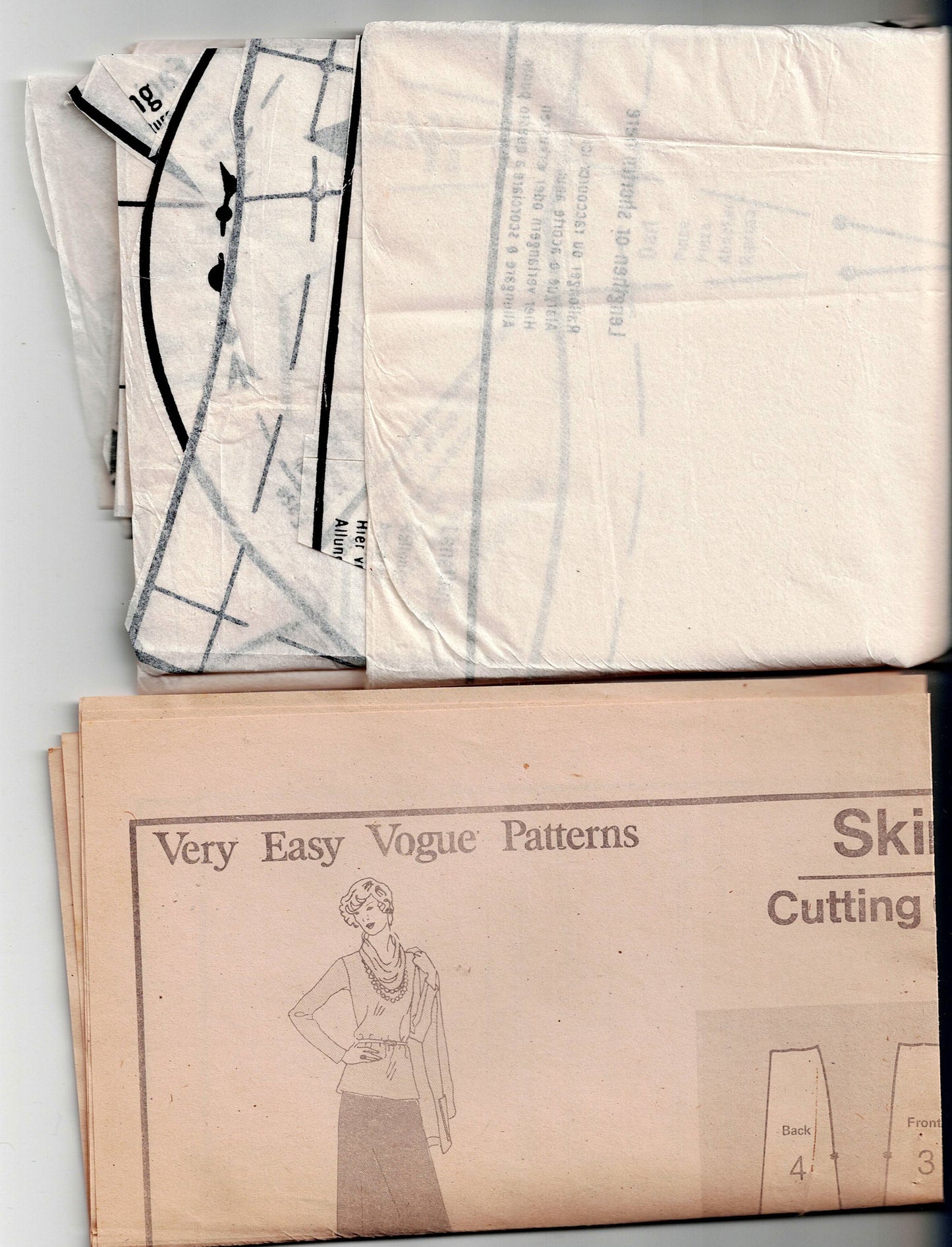 Very Easy Vogue 8756 Womens Jacket Cowl Neck Top Pants & Maxi Skirt 1970s Vintage Sewing Pattern Size 14 Bust 36 inches