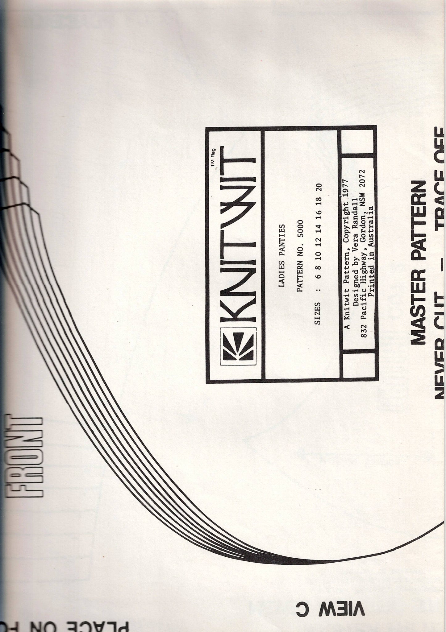 Knitwit 5000 Womens Underwear Bikini Briefs & Full Briefs 1970s Vintage Paper Sewing Pattern Sizes 6 - 20 UNCUT Factory Folded Master Pattern