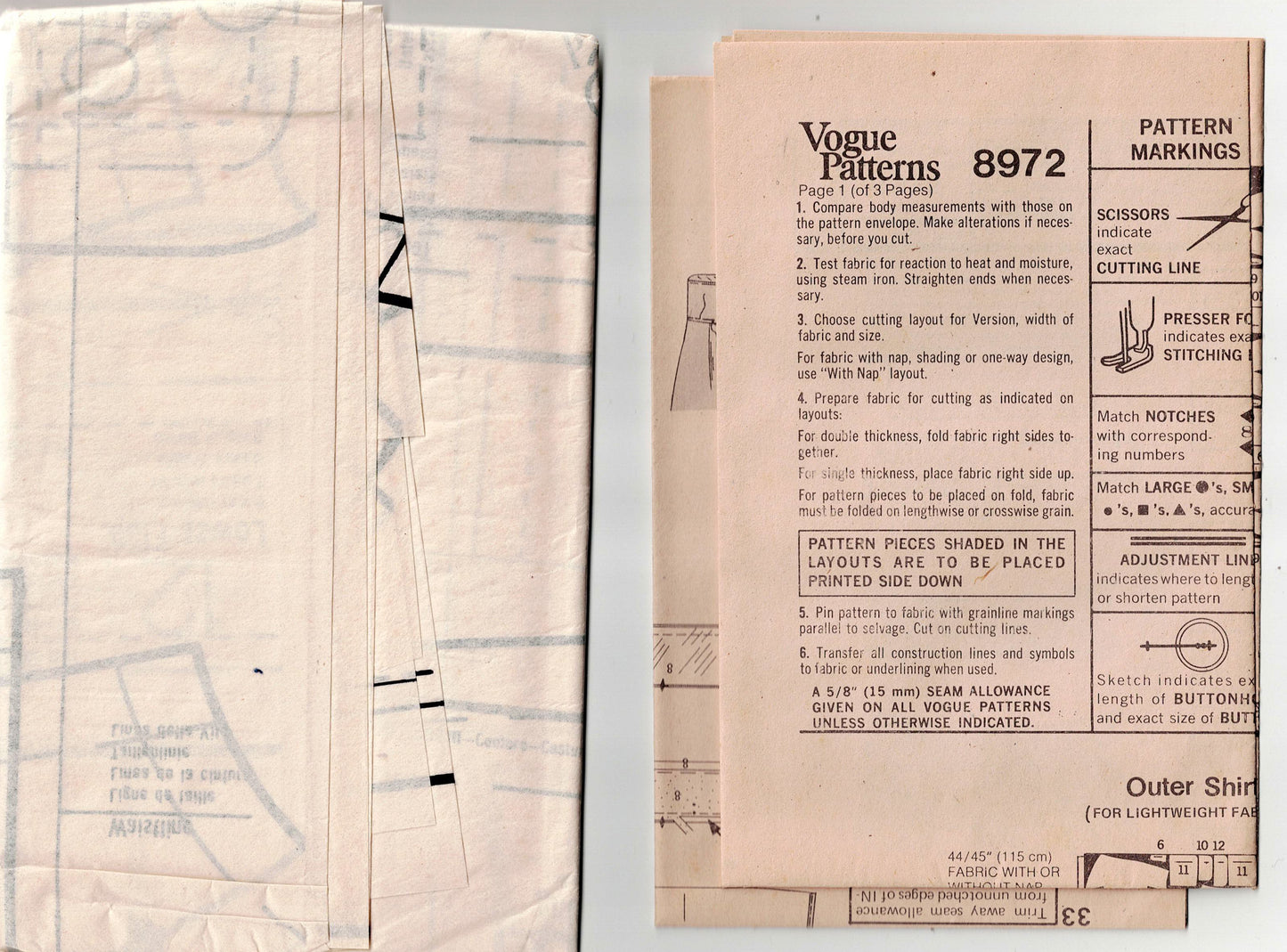 Vogue 8972 Mens Safari Style Sports Shirt/Jacket 1970s Vintage Sewing Pattern Chest 42 inches UNCUT Factory Folded