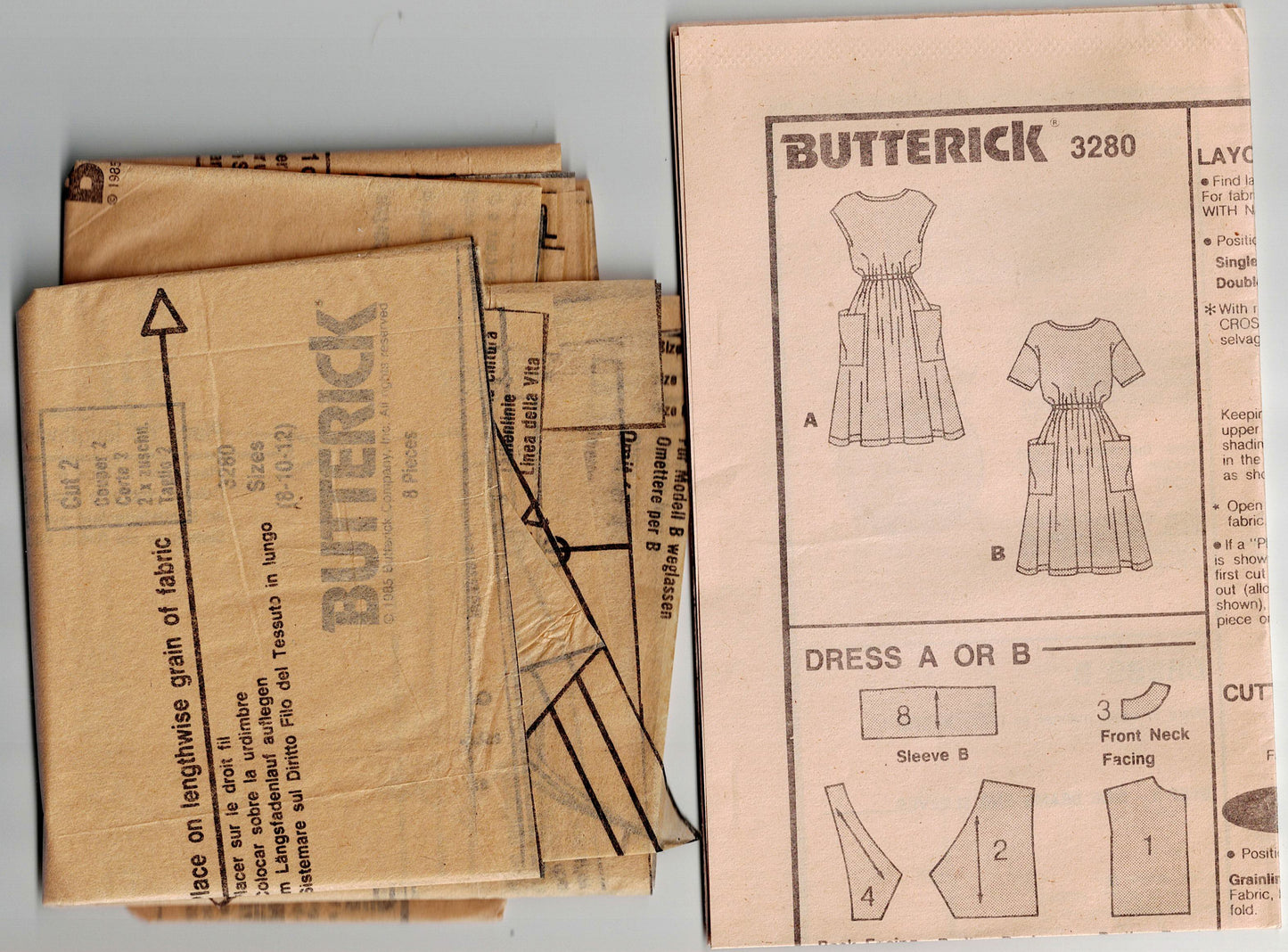 Butterick 3280 EASY Womens Back Buttoned Sundress 1980s Vintage Sewing Pattern Size 8 - 12