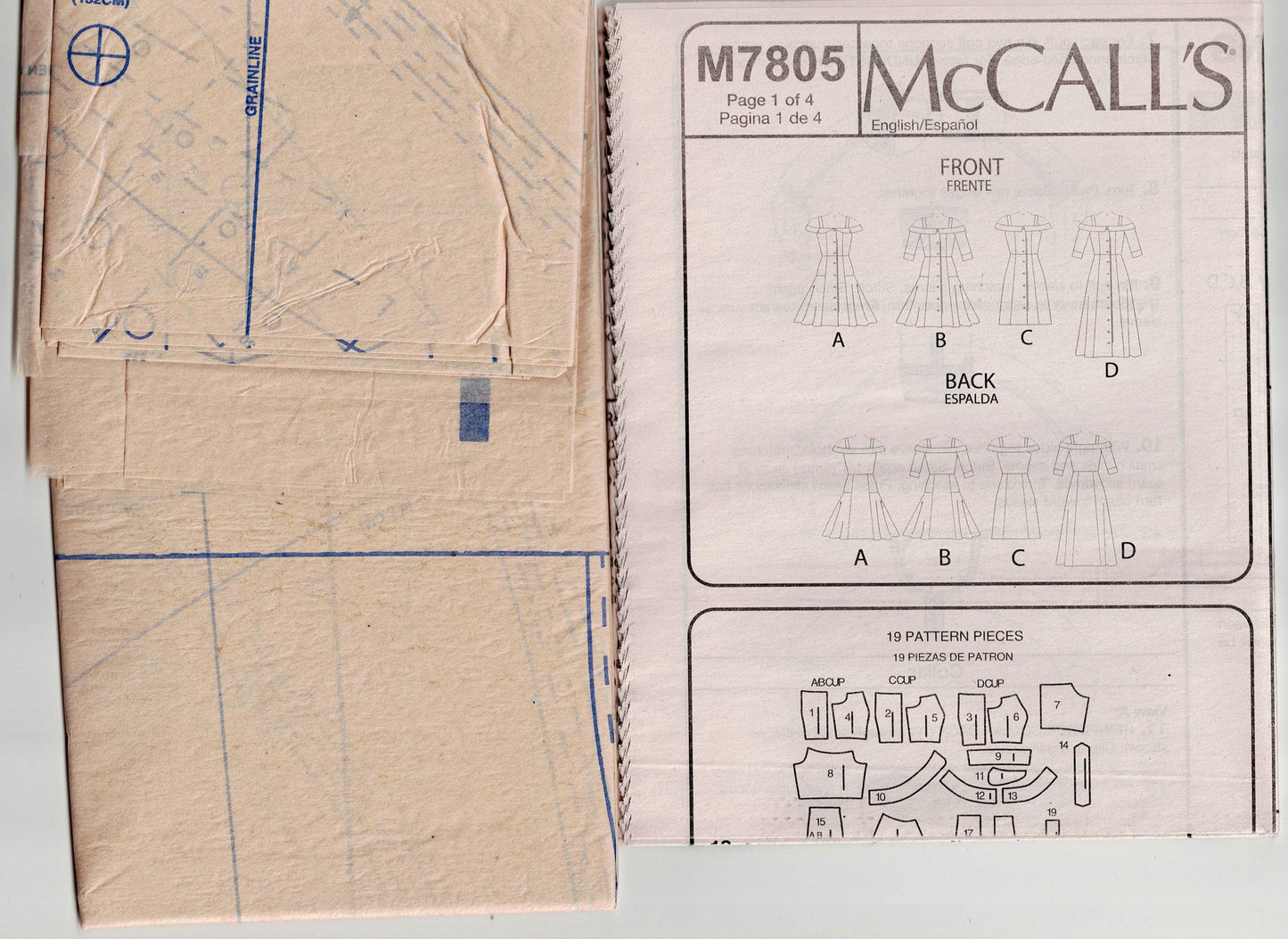 McCall's 7805 Womens Strappy Sundresses Out Of Print Sewing Pattern Size 14 - 22 UNCUT Factory Folded