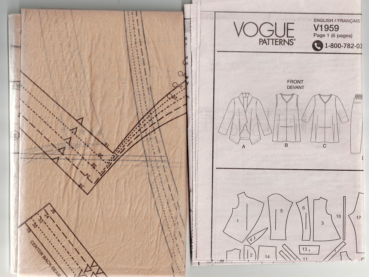 Vogue 1959 MARCY TILTON Womens Loose Fitting Summer Capsule Wardrobe Sewing Pattern Size 18 - 26 UNCUT Factory Folded