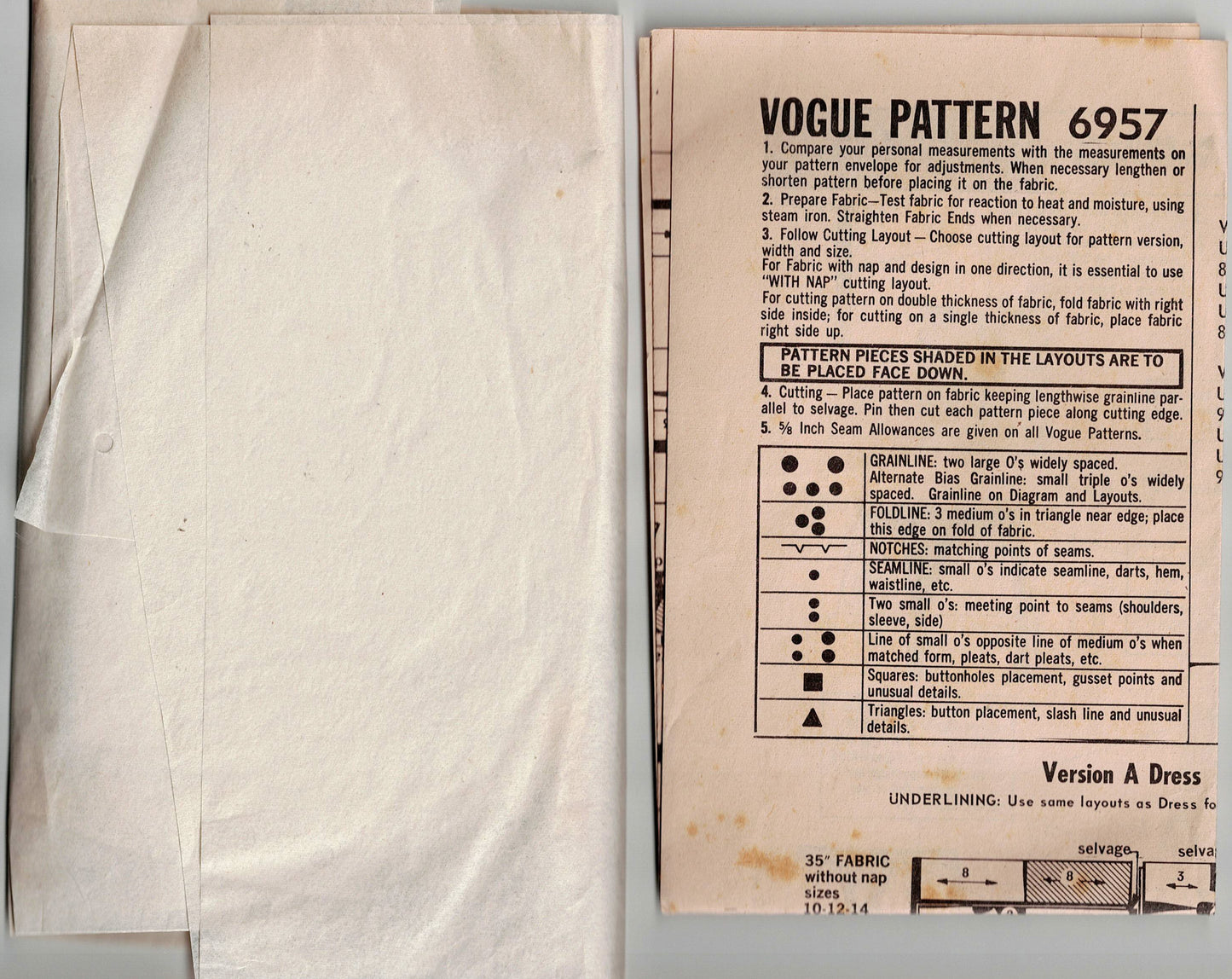 Vogue 6957 Womens Two Piece Evening Dress 1960s Vintage Sewing Pattern Size 16 Bust 36 inches