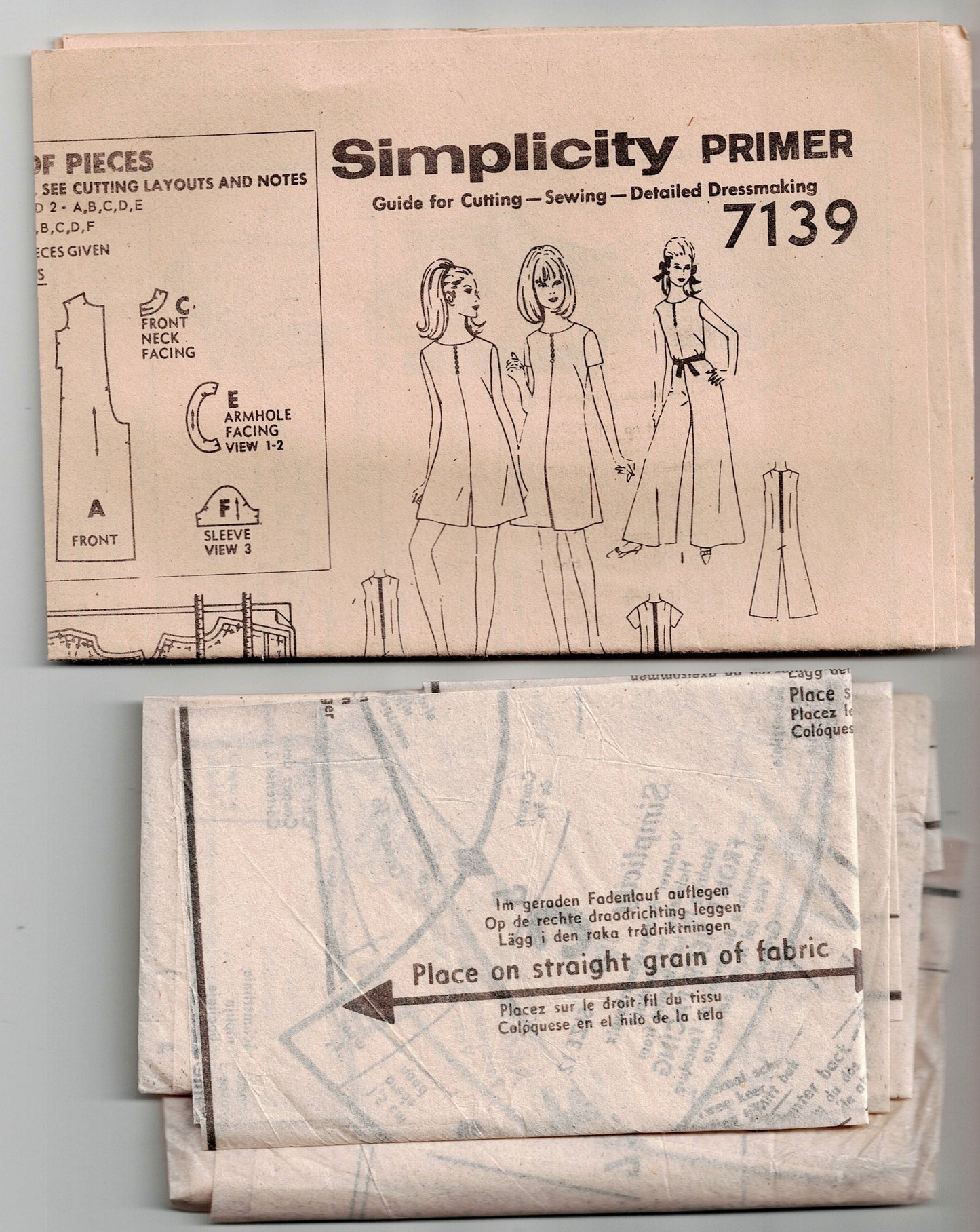 Simplicity 7139 Womens EASY Jumpsuit in 3 Lengths 1960s Vintage Sewing Pattern Size 12 Bust 32 inches