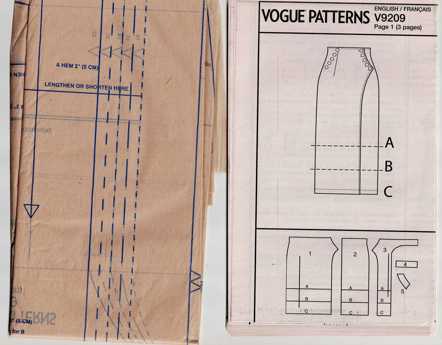 Very Easy Vogue 9209 Womens Wrap Skirt with Button Trim Out Of Print Sewing Pattern Size 14 - 22 UNCUT Factory Folded