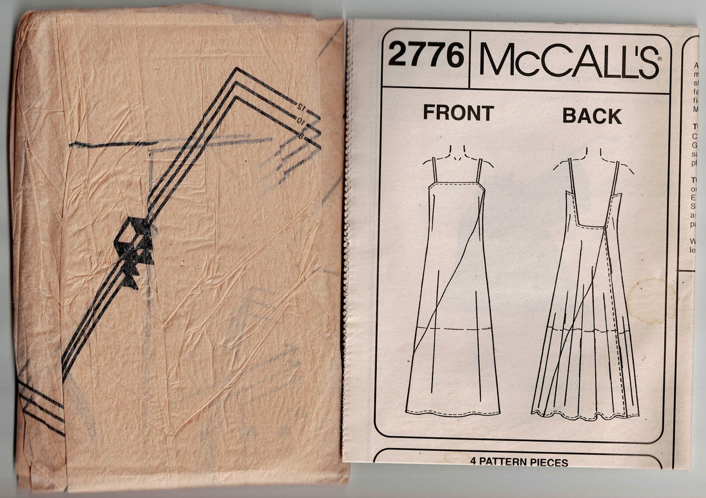 McCall's 2776 EVENING ELEGANCE Womens Evening Low Back Asymmetric Self Lined Dress Out Of Print Sewing Pattern Size 8 - 12 UNCUT Factory Folded