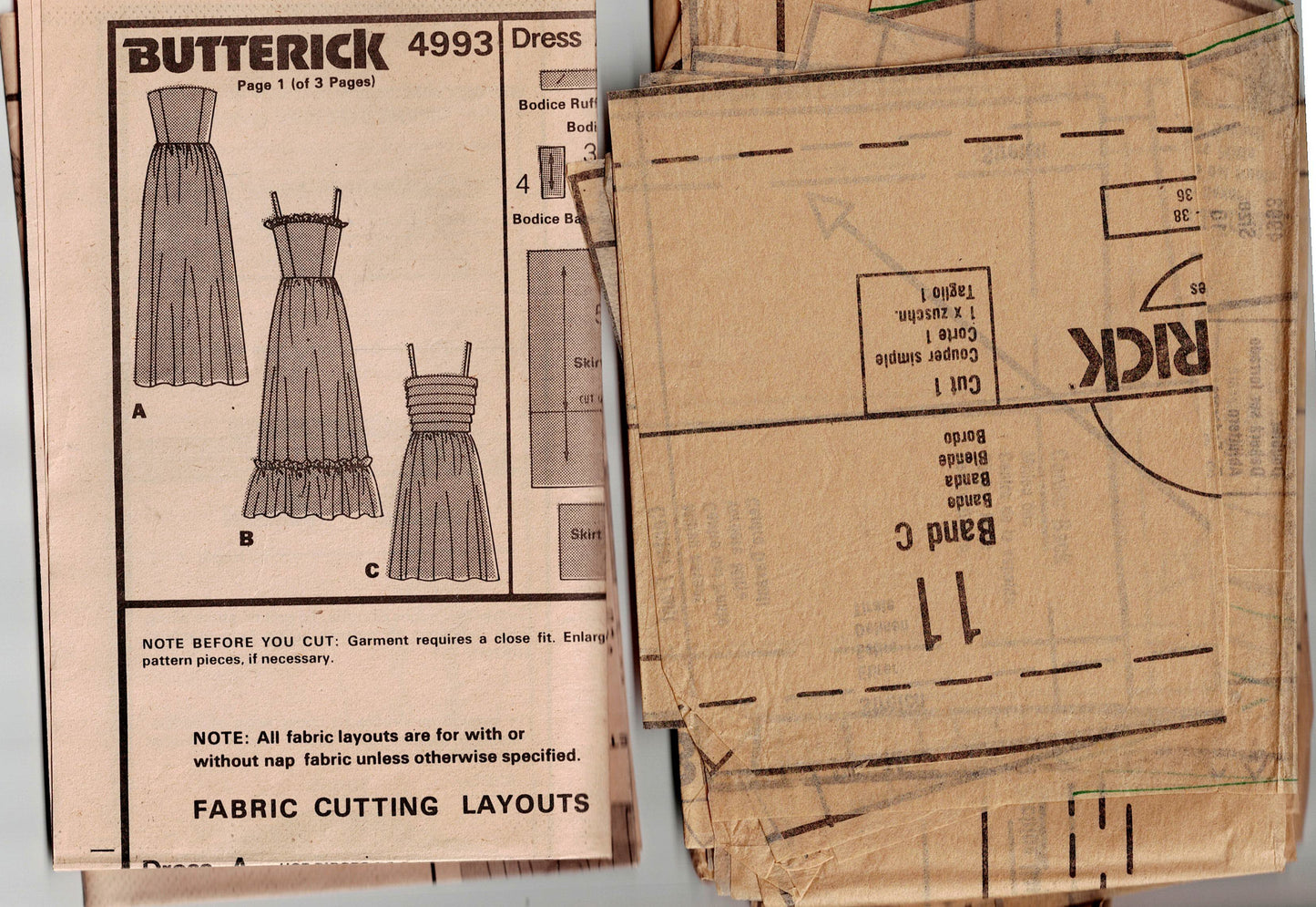 Butterick 4993 Womens Evening Dress in 3 Styles 1980s Vintage Sewing Pattern Size 10 Bust 32.5 inches