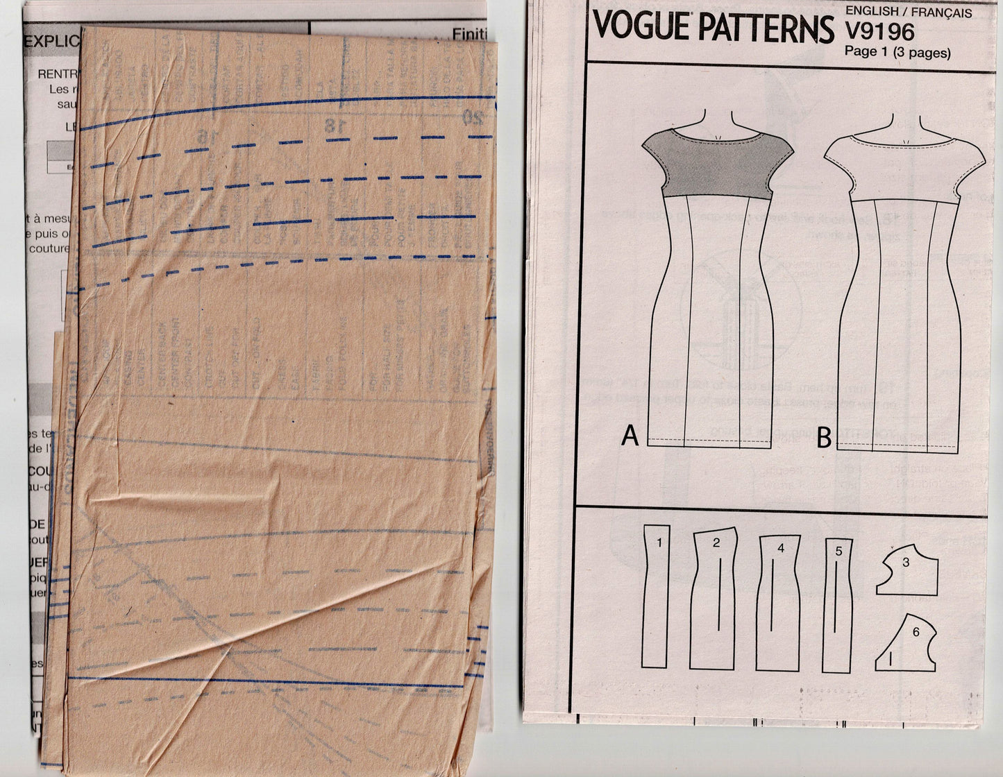 Very Easy Vogue 9196 Womens Stretch Panelled Yoked Sheath Dress Out Of Print Sewing Pattern Size 14 - 22 UNCUT Factory Folded