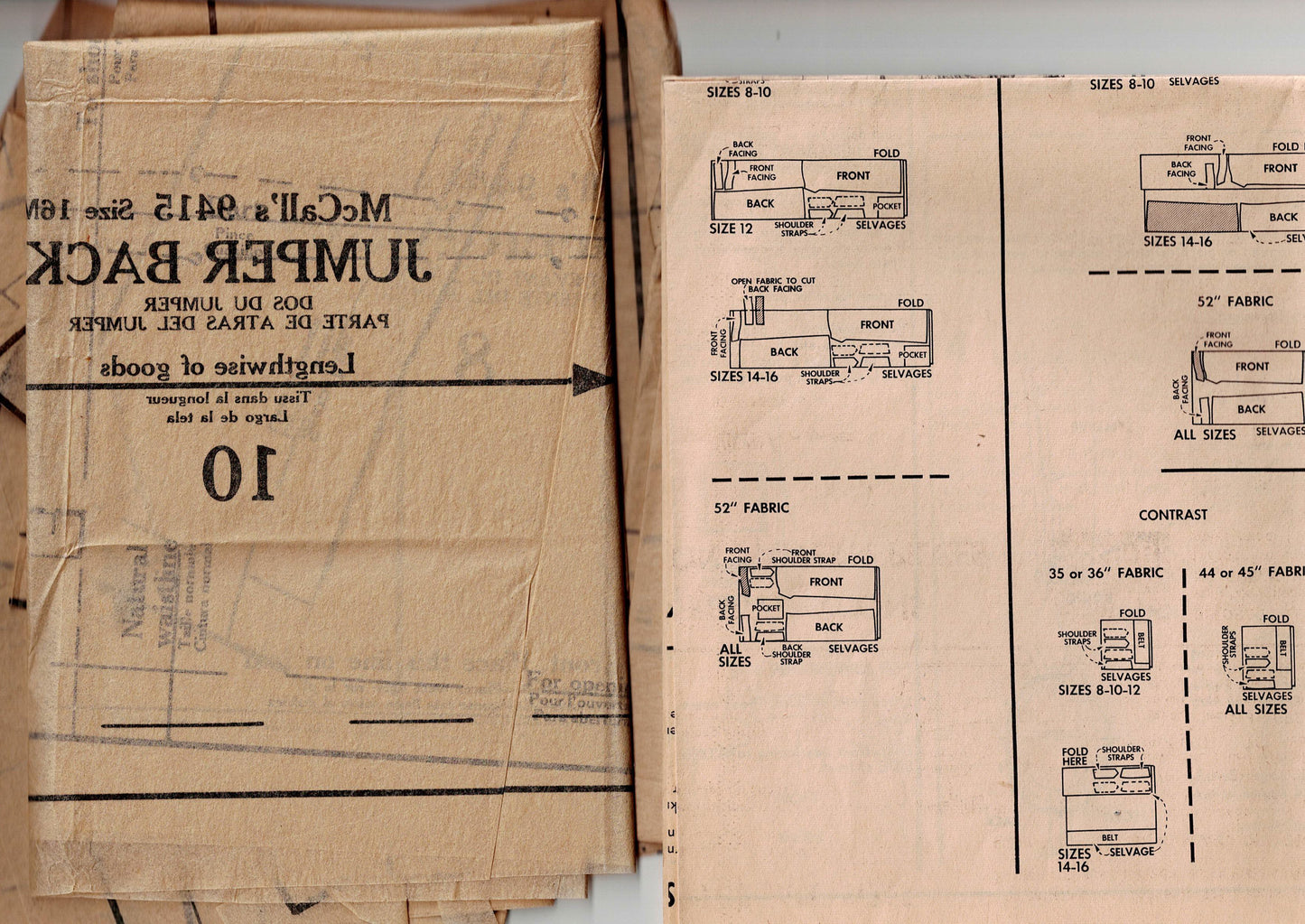 McCall's 9415 Womens Jumper Dress & Blouse 1960s Vintage Sewing Pattern Size 16 Bust 38 inches