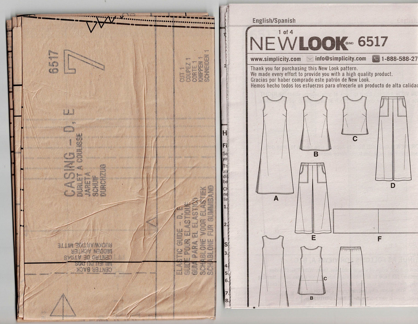 New Look 6517 Womens EASY Summer Capsule Wardrobe Out Of Print Sewing Pattern Size 10 - 22 UNCUT Factory Folded