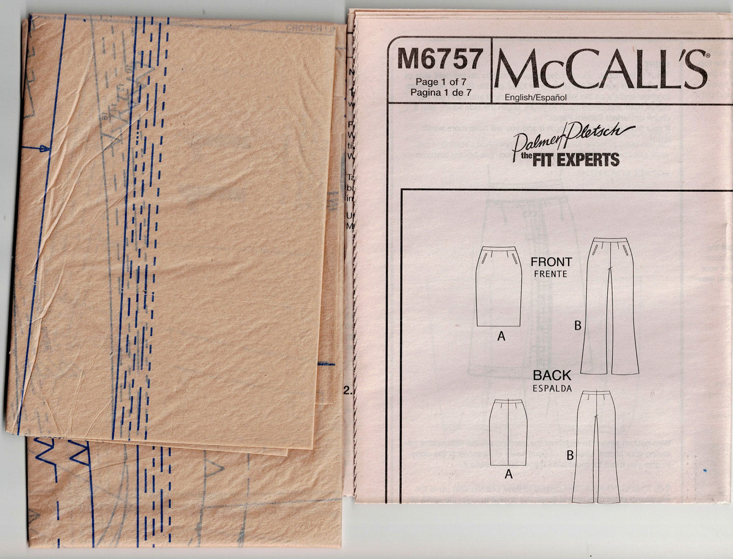McCall's 6757 PALMER PLETSCH Womens Fitted Skirt & Pants Out Of Print Sewing Pattern Sizes 8 - 16 UNCUT Factory Folded