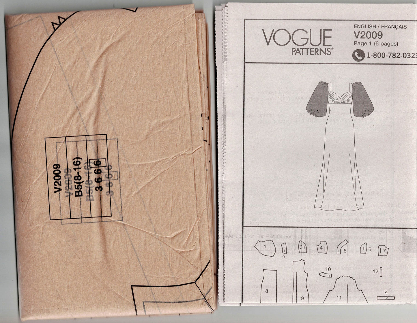Vogue Designer Original 2009 BADGLEY MISCHKA Womens Balloon Sleeved Evening Dress Sewing Pattern Sizes 8 - 16 UNCUT Factory Folded