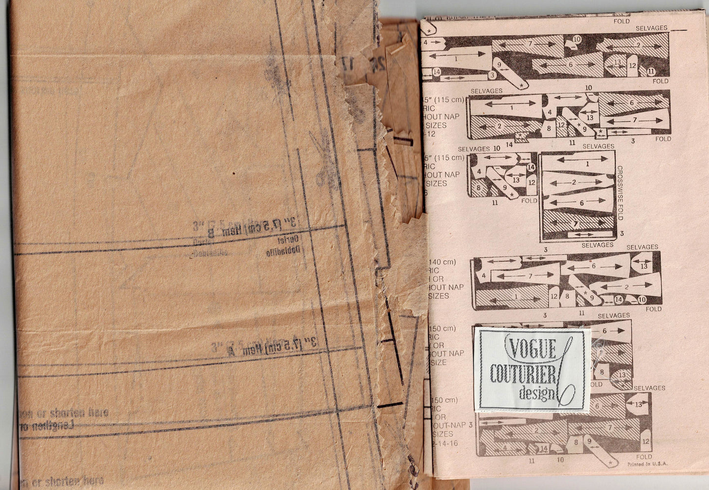 Vogue Couturier Design 2820 BELINDA BELLVILLE Womens Tucked Front Dress with Wide Rounded Collar 1970s Vintage Sewing Pattern Size 12 Bust 34 inches with SEW IN LABEL