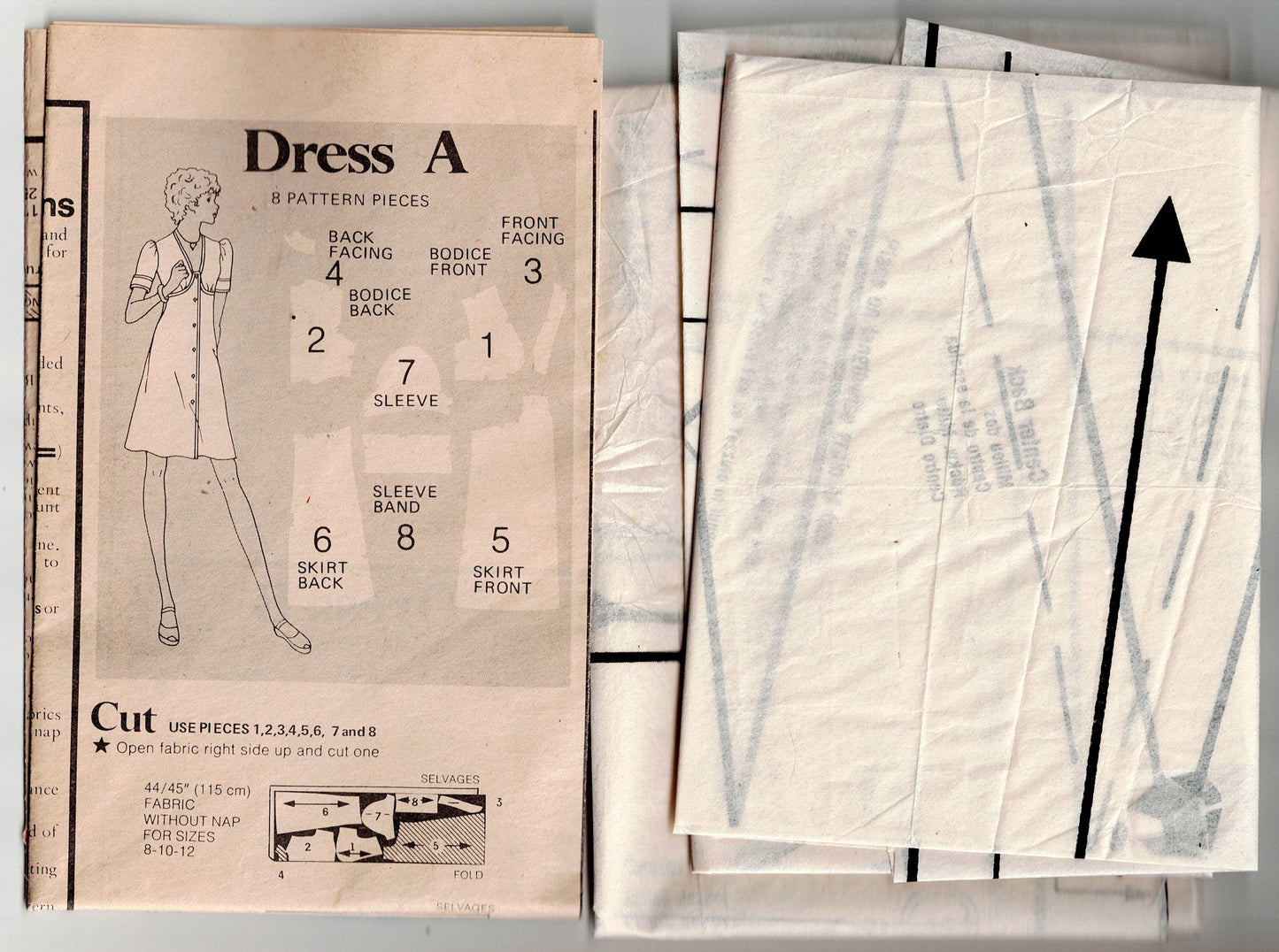 Butterick 3670 Womens Shaped Bodice Dresses 1970s Vintage Sewing Pattern Size 10 Bust 32.5 inches