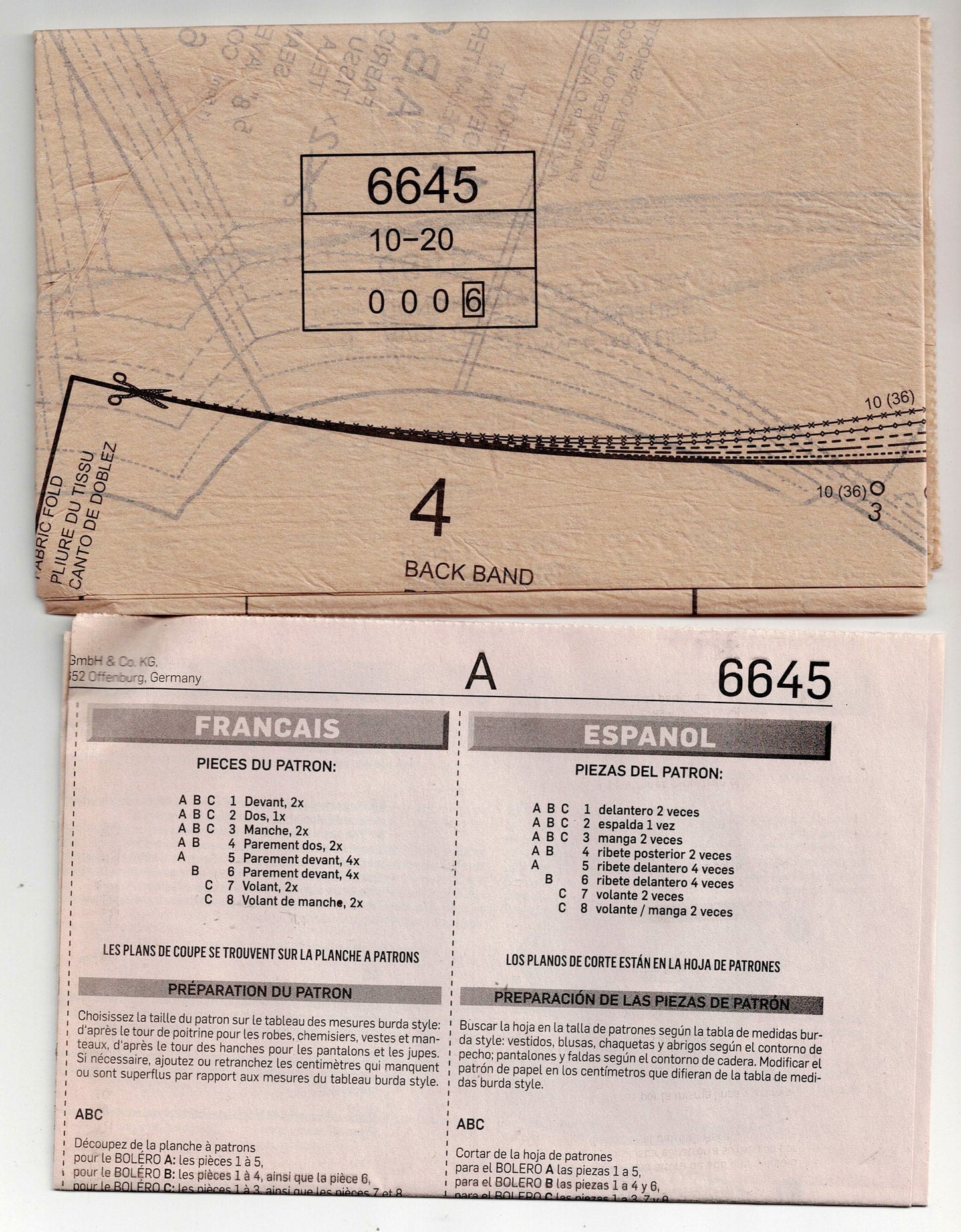 Burda Style 6645 Womens Evening Bolero Jacket in 3 Styles Out Of Print Sewing Pattern Sizes 8 - 18 UNCUT Factory Folded