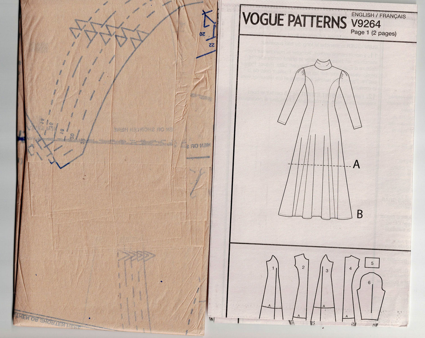 Very Easy Vogue 9264 Womens Stretch Knit Funnel Neck Dress Sewing Pattern Size 14 - 22 UNCUT Factory Folded