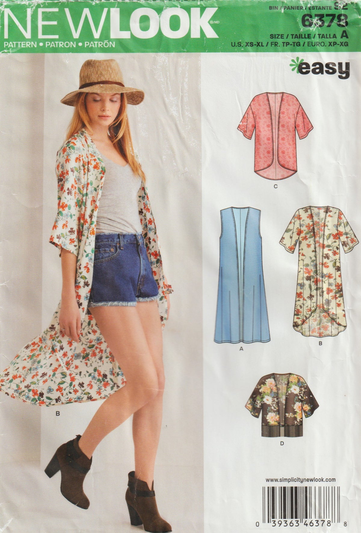 New Look 6378 Womens EASY Jackets & Vest Out Of Print Paper Sewing Pattern Size XS - XL UNCUT Factory Folded
