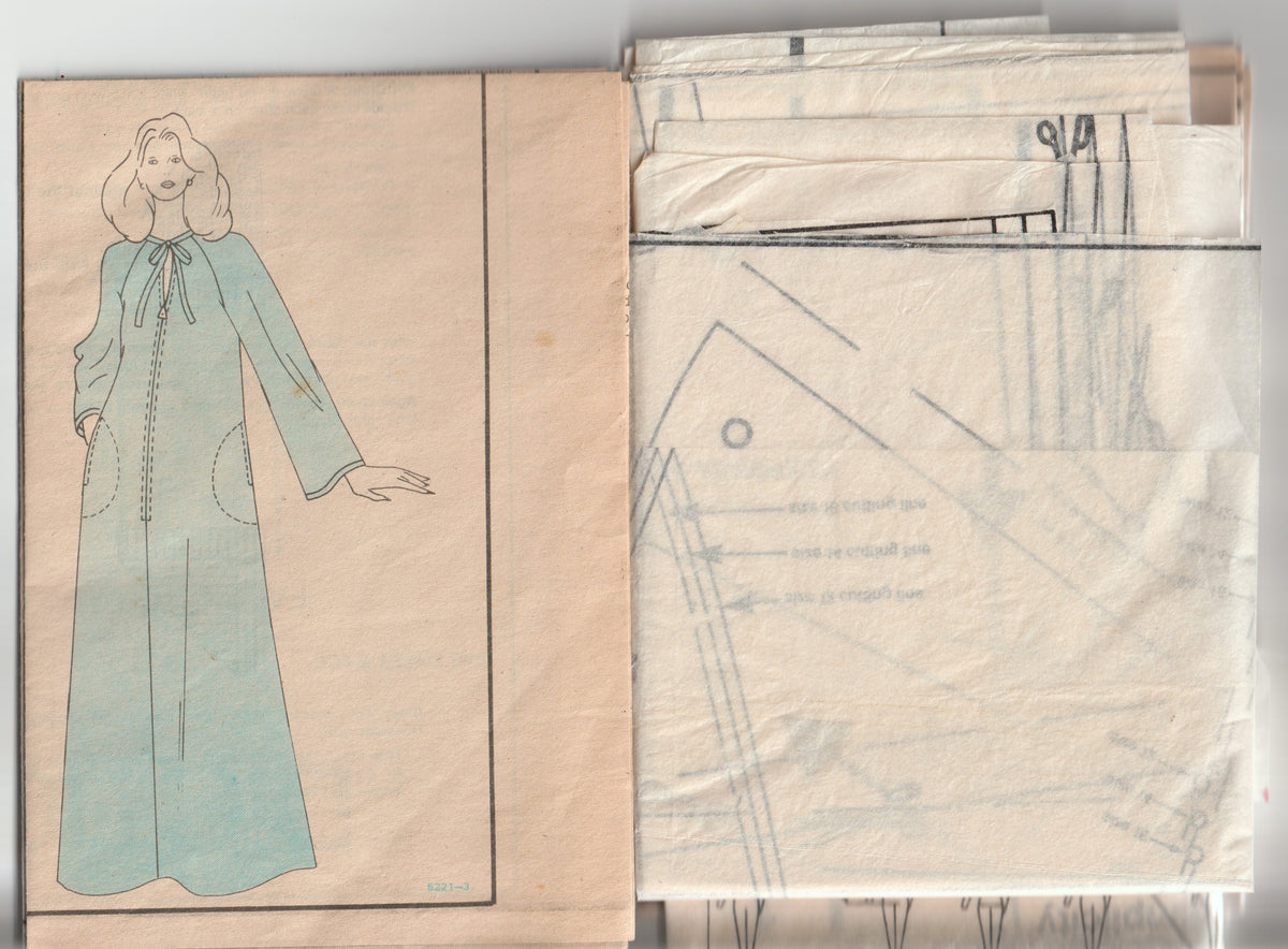 Simplicity 5221 Womens Stretch Knit Zip Front Robe 1980s Vintage Paper Sewing Pattern Size 12 - 16