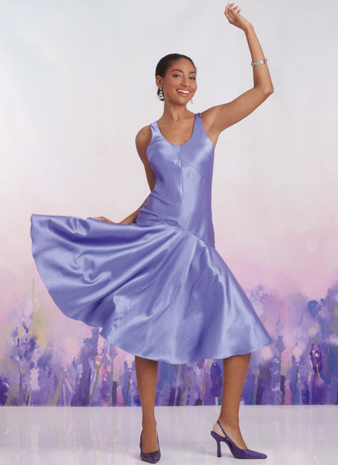 Vogue 8814 Womens CUSTOM FIT Drop Waisted Evening Dress with Bias Skirt Sewing Pattern Size 14 - 22 UNCUT Factory Folded