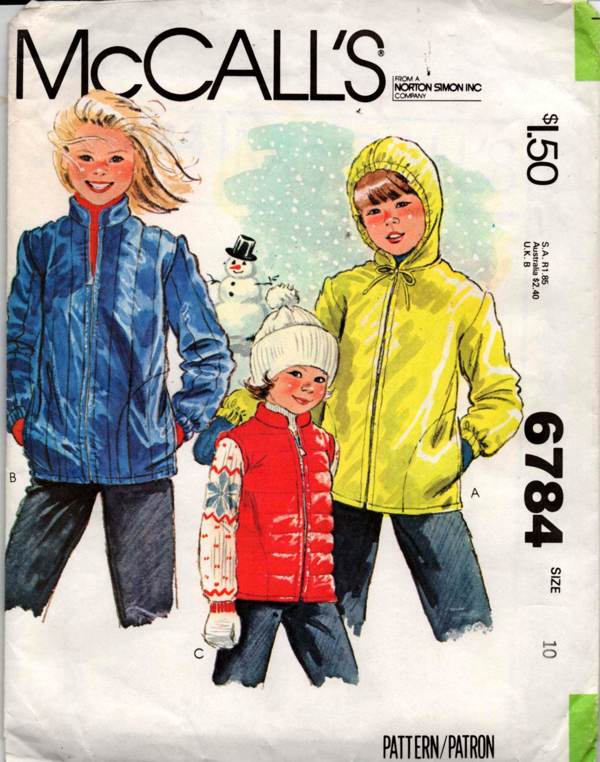 McCall's 6784 kids parka vest