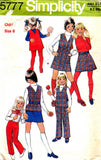 Simplicity 5777 Girls Jumper Top Skirt Pants 1970s Vintage Sewing Pattern Size 6 Breast 25 inches
