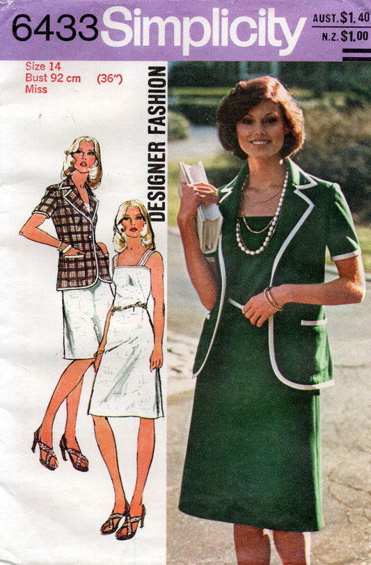 simplicity 6433 70s dress jacket