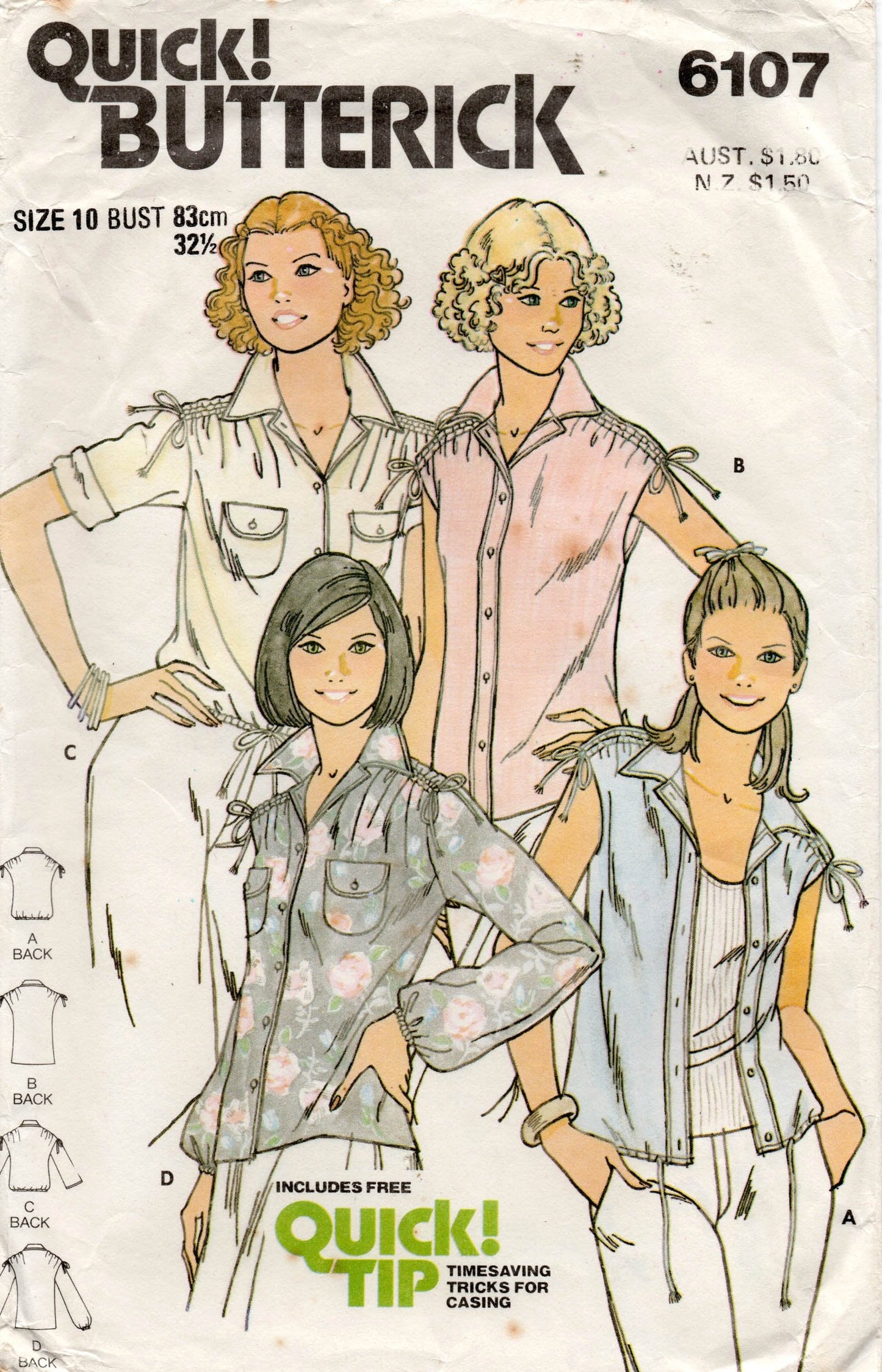 butterick 6107 80s tops